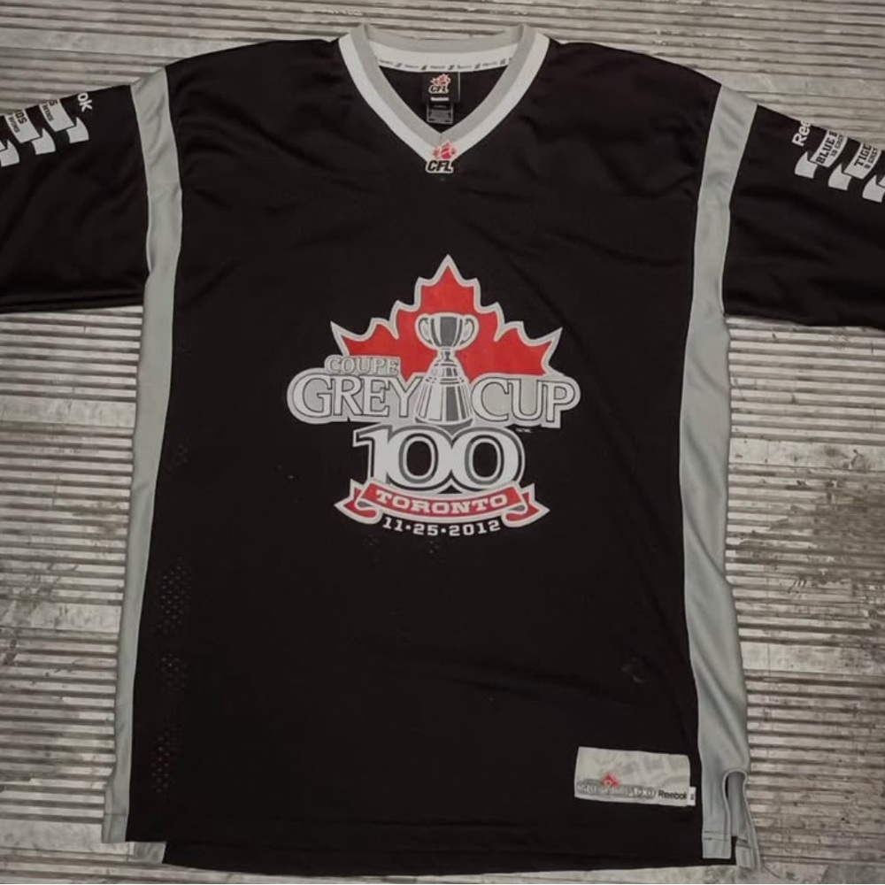 Reebok Black and Gray Grey Cup 100 Jersey